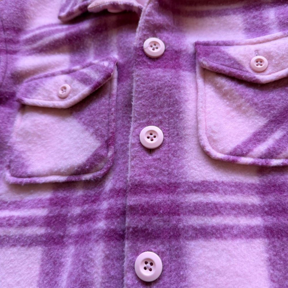 Hanna Andersson Faux Wool Felt Plaid Jacket size 5 in Pink - Picture 4 of 8